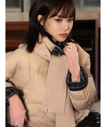 THE GREEN LAB（ザグリーンラボ）の「Checked Color Block Balaclava Padded Jumper [Light Pink]（ダウンジャケット/コート）」