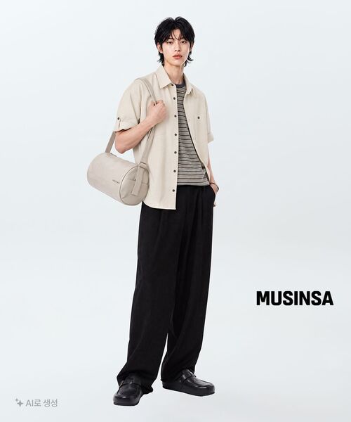 MUSINSA STANDARD（ムシンサスタンダード）の「スーパーワイドヒドゥンバンディングスラックス[ブラック]（スラックス・メンズ・その他・28/29/32/30/31/33/26/27/40/38/36/34/42）」の8枚目の写真