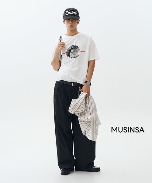 MUSINSA STANDARD（ムシンサスタンダード）の「スーパーワイドヒドゥンバンディングスラックス[ブラック]（スラックス・メンズ・その他・28/29/32/30/31/33/26/27/40/38/36/34/42）」の15枚目の写真