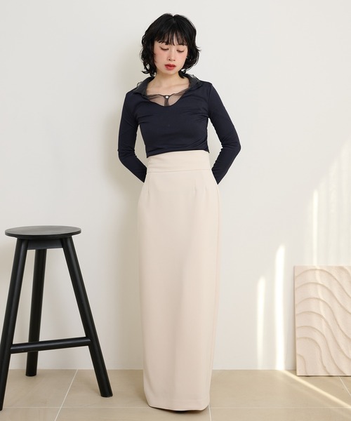 LAULEN(ローレン)の「sheer layered rib tops /シアーレイヤードリブトップス(Tシャツ/カットソー・レディース・グレー/チャコールグレー・FREE)」の20枚目の写真