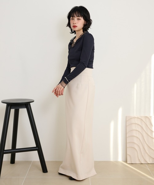 LAULEN(ローレン)の「sheer layered rib tops /シアーレイヤードリブトップス(Tシャツ/カットソー・レディース・グレー/チャコールグレー・FREE)」の21枚目の写真