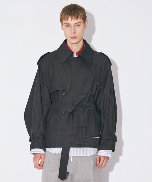 beautiful people（ビューティフルピープル）の「double-end technical twill trenchcoat（トレンチコート・レディース・ベージュ/ブラック・38）」の4枚目の写真