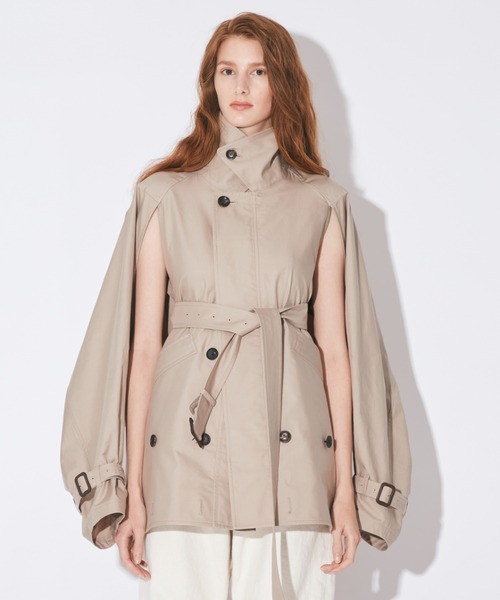 beautiful people（ビューティフルピープル）の「double-end technical twill trenchcoat（トレンチコート・レディース・ベージュ/ブラック・38）」の19枚目の写真