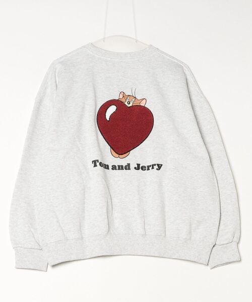 ALPEN / SPORTS DEPO SELECT（アルペンスポーツデポセレクト）の「Tom and Jerry バックグラフィックトレーナー(ハート)（スウェット・レディース・ダークグレー/トップグレー・M/L/XL/S）」の3枚目の写真