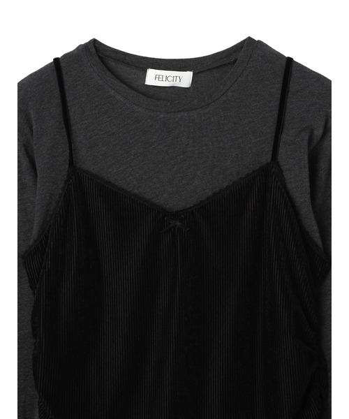 FELICITY（フェリシティ）の「Layered Cut Tops（Tシャツ/カットソー・レディース・アイボリー/チャコール・2）」の16枚目の写真