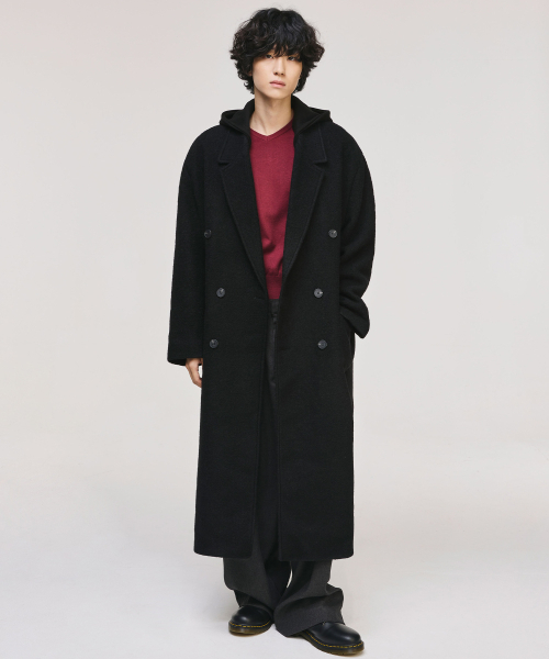 マキシダブルフードコート[ブラック]