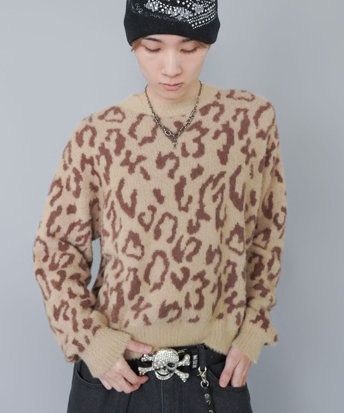 SPINNS（スピンズ）の「短丈シャギー柄ニット/アート・ヒョウ・カモフラ/ふわふわで軽い着心地（ニット/セーター・メンズ・カモフラージュ/レオパード/その他・ONESIZE）」の3枚目の写真