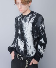 SPINNS | 短丈シャギー柄ニット/アート・ヒョウ・カモフラ/ふわふわで軽い着心地(ニット/セーター)