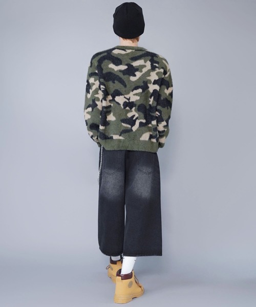 SPINNS（スピンズ）の「短丈シャギー柄ニット/アート・ヒョウ・カモフラ/ふわふわで軽い着心地（ニット/セーター・メンズ・カモフラージュ/レオパード/その他・ONESIZE）」の7枚目の写真