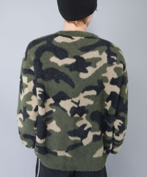 SPINNS（スピンズ）の「短丈シャギー柄ニット/アート・ヒョウ・カモフラ/ふわふわで軽い着心地（ニット/セーター・メンズ・カモフラージュ/レオパード/その他・ONESIZE）」の13枚目の写真