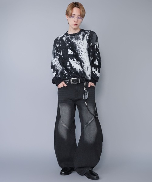 SPINNS（スピンズ）の「短丈シャギー柄ニット/アート・ヒョウ・カモフラ/ふわふわで軽い着心地（ニット/セーター・メンズ・カモフラージュ/レオパード/その他・ONESIZE）」の8枚目の写真