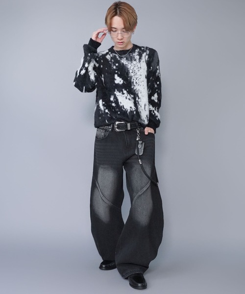 SPINNS（スピンズ）の「短丈シャギー柄ニット/アート・ヒョウ・カモフラ/ふわふわで軽い着心地（ニット/セーター・メンズ・カモフラージュ/レオパード/その他・ONESIZE）」の10枚目の写真