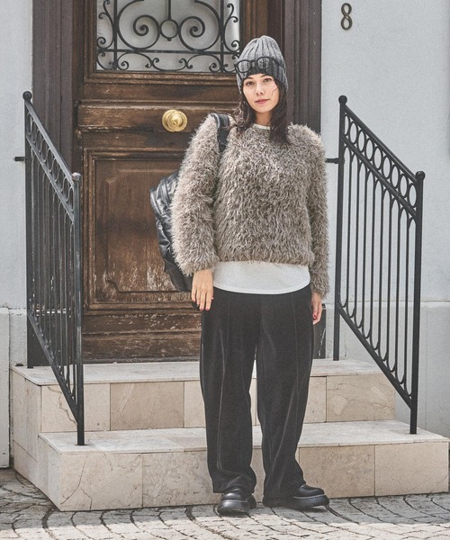 niko and...（ニコアンド）の「オリジナル太リブニットワッチ（ニットキャップ/ビーニー・レディース・アイボリー/ブルー/レッド/チャコール/ブラック・0）」の7枚目の写真