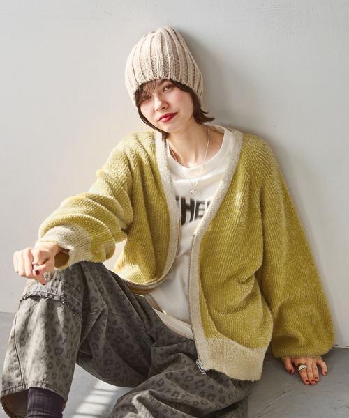 niko and...（ニコアンド）の「オリジナル太リブニットワッチ（ニットキャップ/ビーニー・レディース・アイボリー/ブルー/レッド/チャコール/ブラック・0）」の10枚目の写真