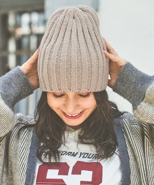 niko and...（ニコアンド）の「オリジナル太リブニットワッチ（ニットキャップ/ビーニー・レディース・アイボリー/ブルー/レッド/チャコール/ブラック・0）」の16枚目の写真