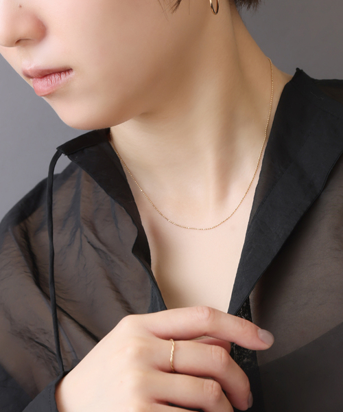 ボールチェーンネックレス K10（ネックレス）｜Lilas（リラ）の