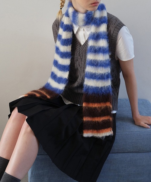 セール】シャギーストライプマフラー（マフラー）｜LYEON（リヨン）の