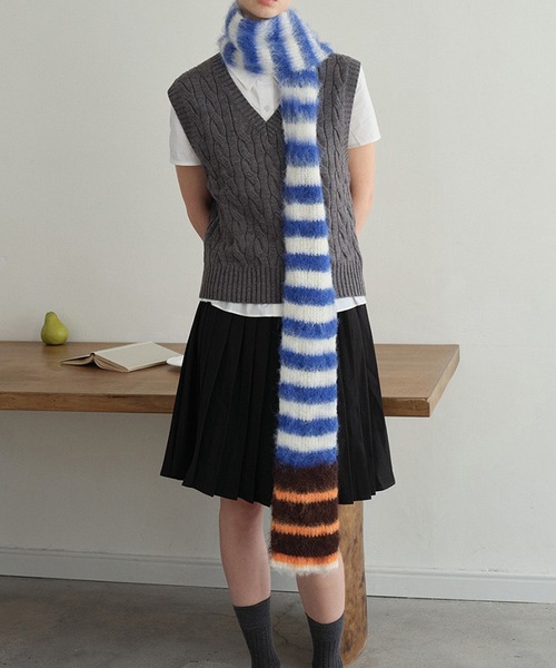 セール】シャギーストライプマフラー（マフラー）｜LYEON（リヨン）の