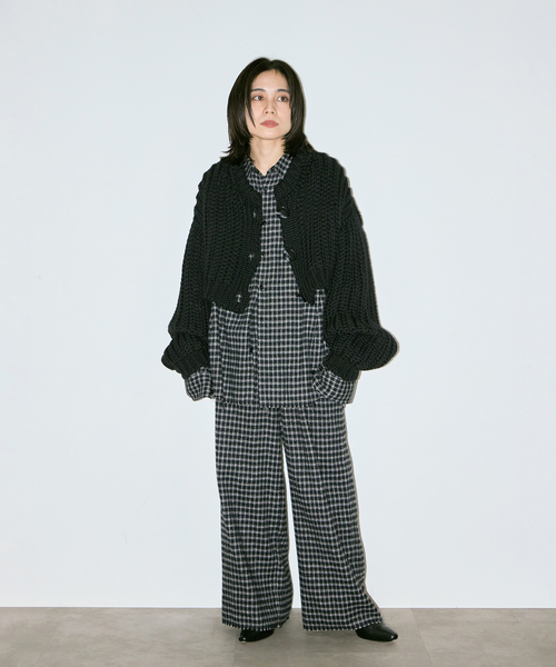 CITYSHOP（シティーショップ）の「CHECK シャツ（シャツ/ブラウス・レディース・ベージュ/ブラック・FREE）」の8枚目の写真