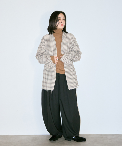 CITYSHOP（シティーショップ）の「CHECK シャツ（シャツ/ブラウス・レディース・ベージュ/ブラック・FREE）」の13枚目の写真