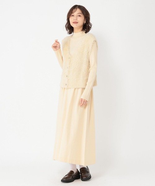 studio CLIP（スタディオクリップ）の「シャギーベスト×ニットワンピース（ワンピース・レディース・ブラウン/モカ/アイボリー・FREE）」の5枚目の写真