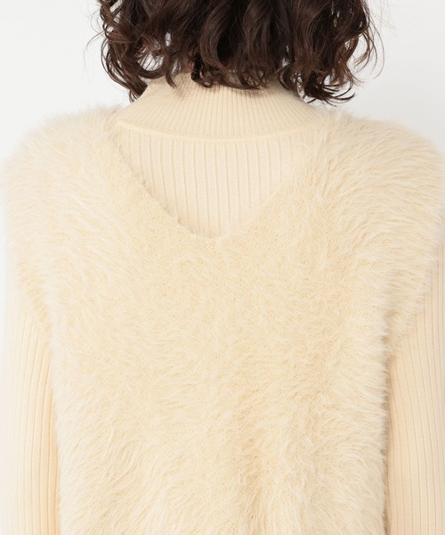 studio CLIP（スタディオクリップ）の「シャギーベスト×ニットワンピース（ワンピース・レディース・ブラウン/モカ/アイボリー・FREE）」の18枚目の写真