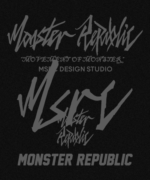 MONSTER REPUBLIC(モンスターリパブリック)の「ムーブメントレタリンググレー フードパーカー ブラック(パーカー・レディース・その他・LARGE/MEDIUM/SMALL/X-LARGE)」の3枚目の写真