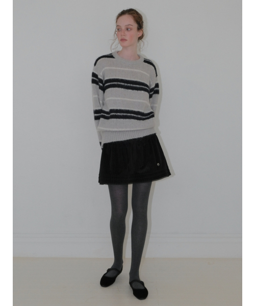 ETMON（エトモン）の「Brush Stripe Knit Pullover, Light Grey（ニット/セーター・レディース・その他・F）」の2枚目の写真