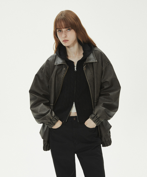 LADY VOLUME(レディーボリューム)の「9165 VINTAGE COATING LEATHER JACKET_BROWN(ライダースジャケット・レディース・その他・FREE)」の1枚目の写真