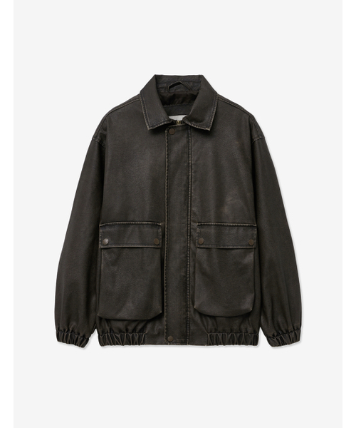 LADY VOLUME(レディーボリューム)の「9165 VINTAGE COATING LEATHER JACKET_BROWN(ライダースジャケット・レディース・その他・FREE)」の2枚目の写真