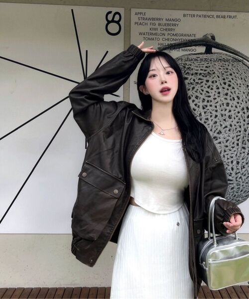 LADY VOLUME(レディーボリューム)の「9165 VINTAGE COATING LEATHER JACKET_BROWN(ライダースジャケット・レディース・その他・FREE)」の8枚目の写真