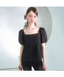 Snow Oganza Puff Blouse BLACK