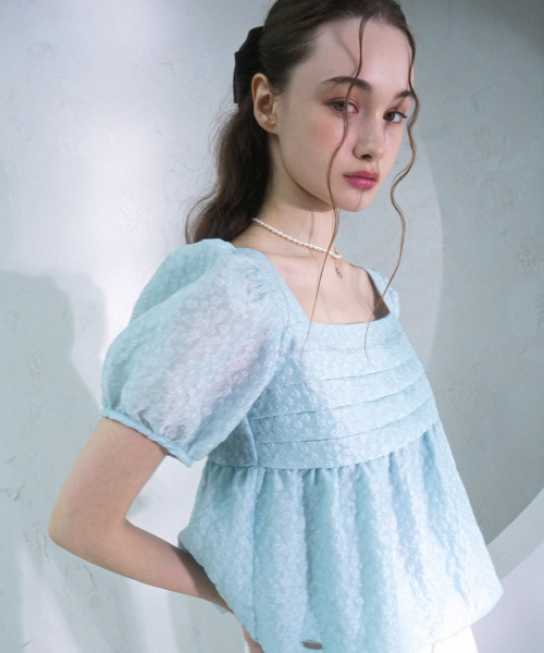 Snow Oganza Puff Blouse BLACK