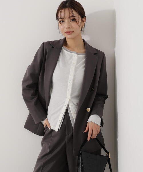 PROPORTION BODY DRESSING（プロポーションボディドレッシング）の「＜セットアップ対応＞ダブルジャケット / 1216150002（テーラードジャケット・レディース・オフホワイト/ベージュ/ダークグレー・MEDIUM/PSS/SMALL）」の7枚目の写真