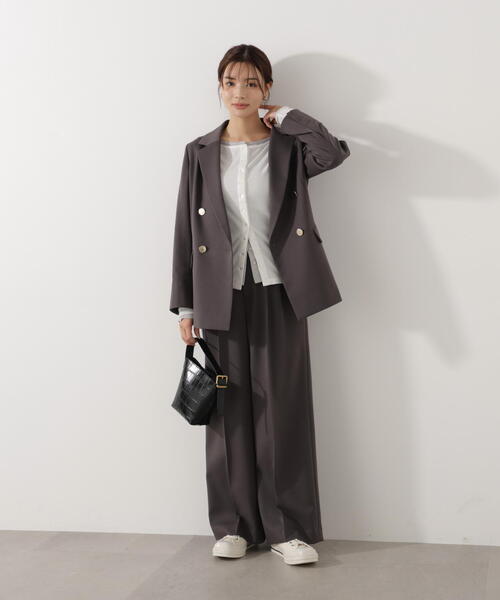 PROPORTION BODY DRESSING（プロポーションボディドレッシング）の「＜セットアップ対応＞ダブルジャケット / 1216150002（テーラードジャケット・レディース・オフホワイト/ベージュ/ダークグレー・MEDIUM/PSS/SMALL）」の9枚目の写真