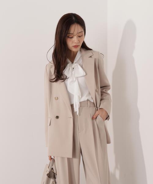 PROPORTION BODY DRESSING(プロポーションボディドレッシング)の「<セットアップ対応>ダブルジャケット / 1216150002(テーラードジャケット・レディース・オフホワイト/ベージュ/ダークグレー・MEDIUM/PSS/SMALL)」の17枚目の写真