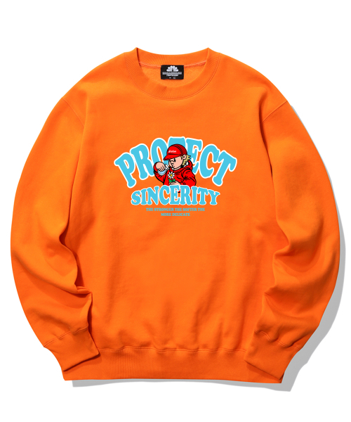 TRIPSHION(トリップション)の「PROTECT BOY グラフィッククルーネック - オレンジ(スウェット・メンズ・その他・MEDIUM/LARGE/X-LARGE)」の1枚目の写真