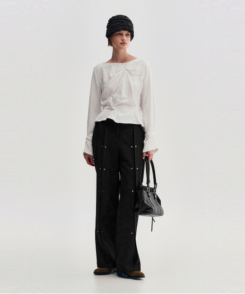 KIMZISU(キムジス)の「Ruched Belt Tote Bag _ BLACK(トートバッグ・レディース・ブラック・OS)」の5枚目の写真