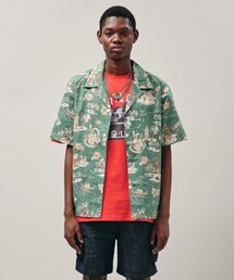 MAYOL（マイヨール）の「アロハグラフィック半袖シャツ_オリーブグリーン（シャツ/ブラウス）」