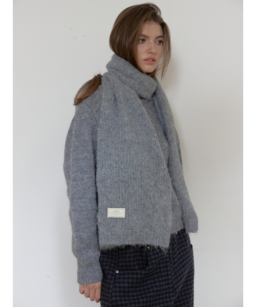 ASURA（アスラ）の「WOOL KNIT MUFFLER (GREY)（ニット/セーター・レディース・その他・OS）」の3枚目の写真