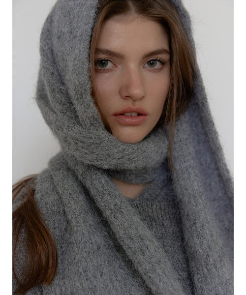 ASURA（アスラ）の「WOOL KNIT MUFFLER (GREY)（ニット/セーター・レディース・その他・OS）」の5枚目の写真