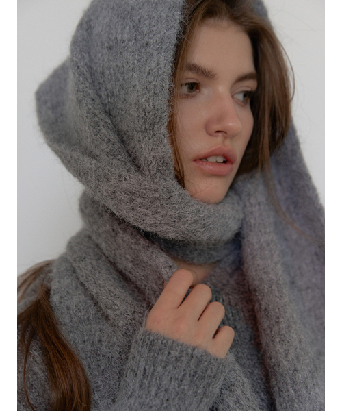 ASURA（アスラ）の「WOOL KNIT MUFFLER (GREY)（ニット/セーター・レディース・その他・OS）」の6枚目の写真