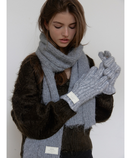 ASURA（アスラ）の「WOOL KNIT MUFFLER (GREY)（ニット/セーター・レディース・その他・OS）」の14枚目の写真