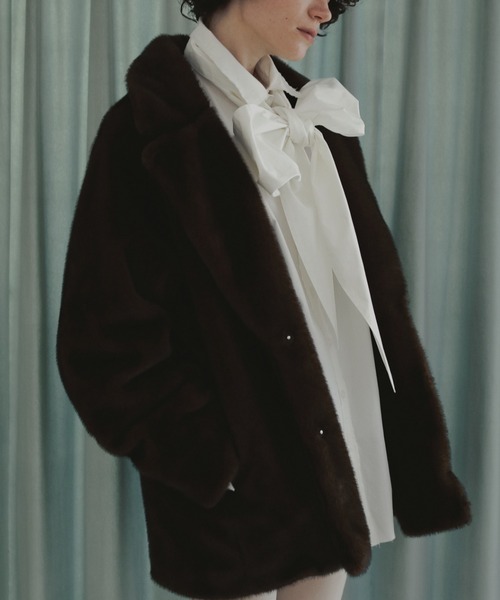 anuke/アンヌーク] ECO MINKFUR JACKET エコミンクファージャケット