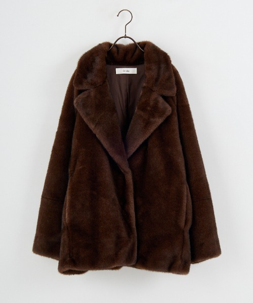 アンヌーク　Eco Minkfur Jacket 新品 ブラウン36 anuke/アンヌーク] ECO MINKFUR JACKET エコミンクファージャケット
