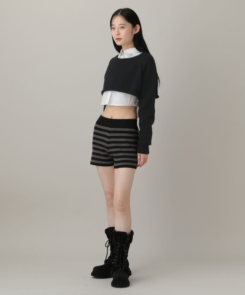 3.3 Field Trip （3.3フィールドトリップ）の「3.3 Field Trip／シャツレイヤードニット（ニット/セーター・レディース・ブラウン/グレー/ブラック・FREE）」の20枚目の写真