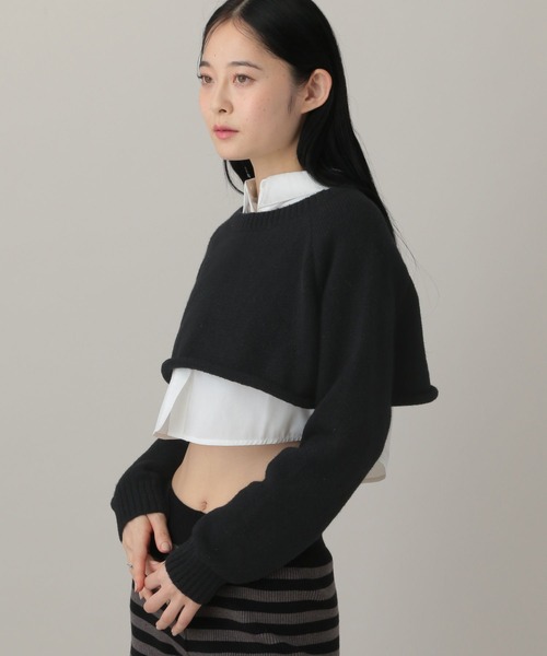 3.3 Field Trip （3.3フィールドトリップ）の「3.3 Field Trip／シャツレイヤードニット（ニット/セーター・レディース・ブラウン/グレー/ブラック・FREE）」の22枚目の写真