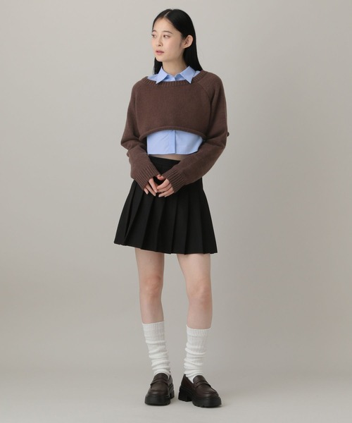 3.3 Field Trip （3.3フィールドトリップ）の「3.3 Field Trip／シャツレイヤードニット（ニット/セーター・レディース・ブラウン/グレー/ブラック・FREE）」の11枚目の写真