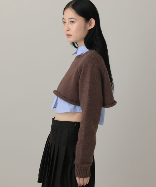 3.3 Field Trip （3.3フィールドトリップ）の「3.3 Field Trip／シャツレイヤードニット（ニット/セーター・レディース・ブラウン/グレー/ブラック・FREE）」の14枚目の写真