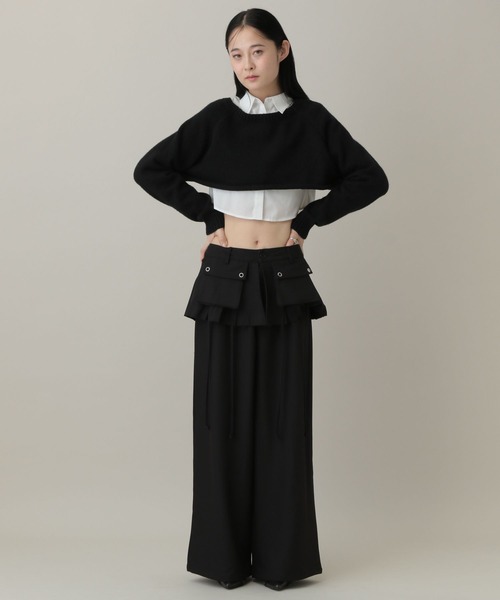 3.3 Field Trip （3.3フィールドトリップ）の「3.3 Field Trip／シャツレイヤードニット（ニット/セーター・レディース・ブラウン/グレー/ブラック・FREE）」の15枚目の写真